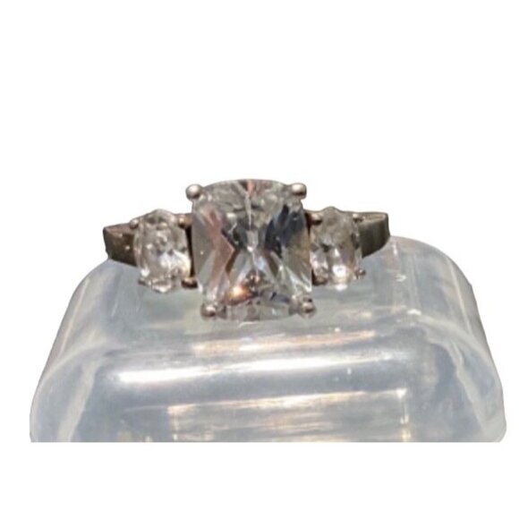 Avon Sterling Silver 925 Ring Size 9 Faceted Glass Vintage - Picture 2 of 12
